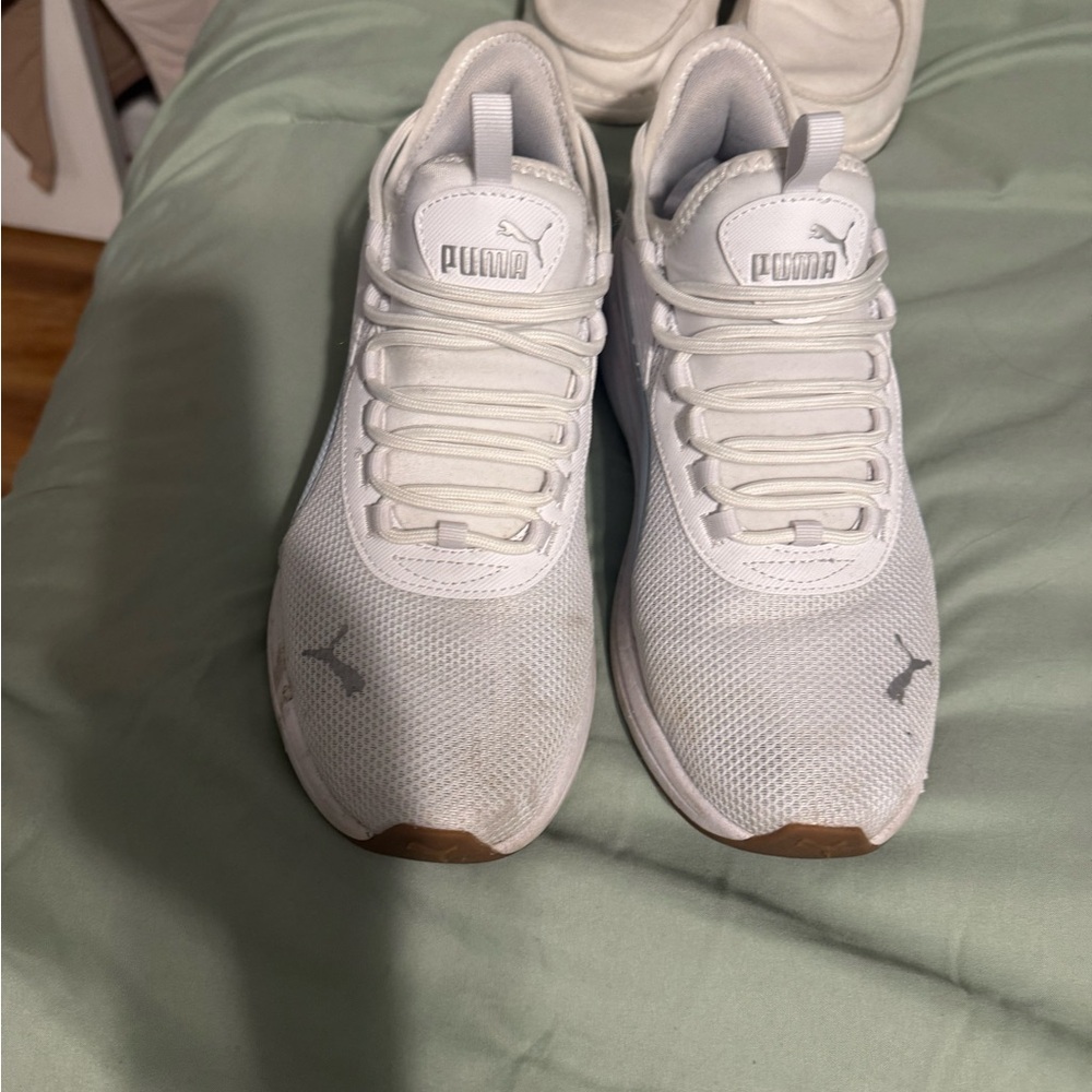 Puma All-White Athletic Sneakers